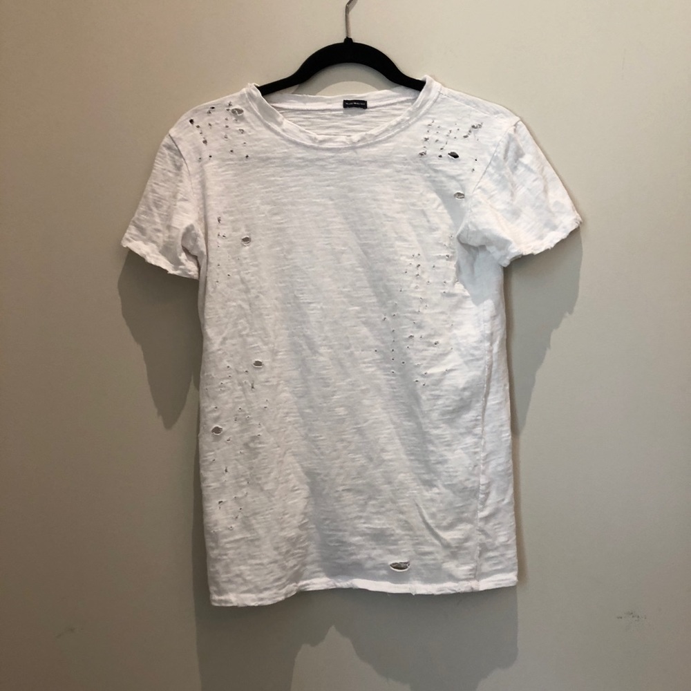 Distressed Brandy Melville White T-Shirt
